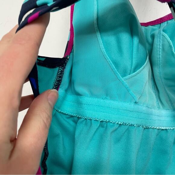 Title Nine Multicolor Printed One Piece Open Back Swimsuit Womens XS Colorful - Picture 6 of 8